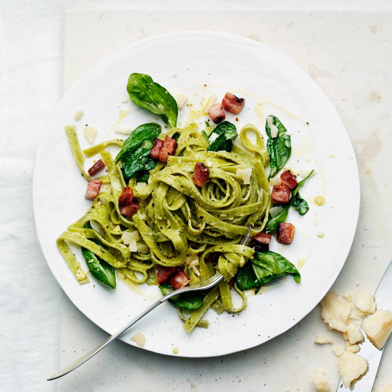Pea Spinach Carbonara