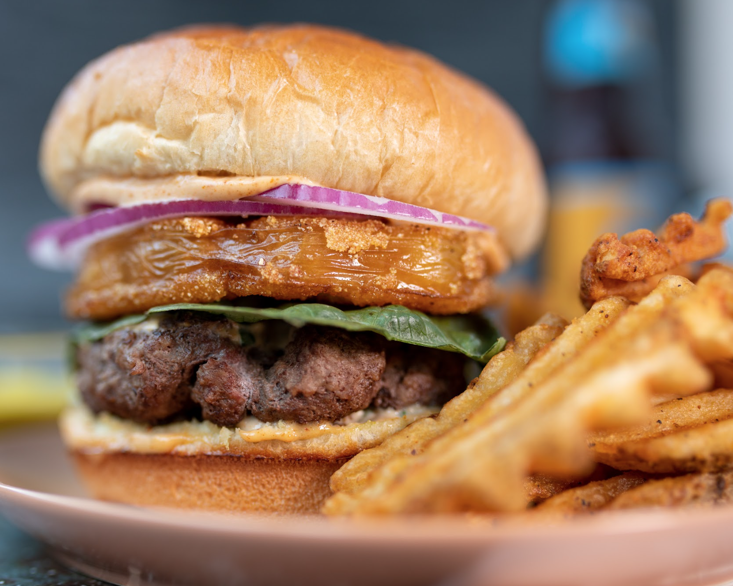 Fried Green Tomato Cheeseburgers