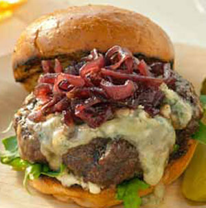 Stilton Sirloin with Onion Jam