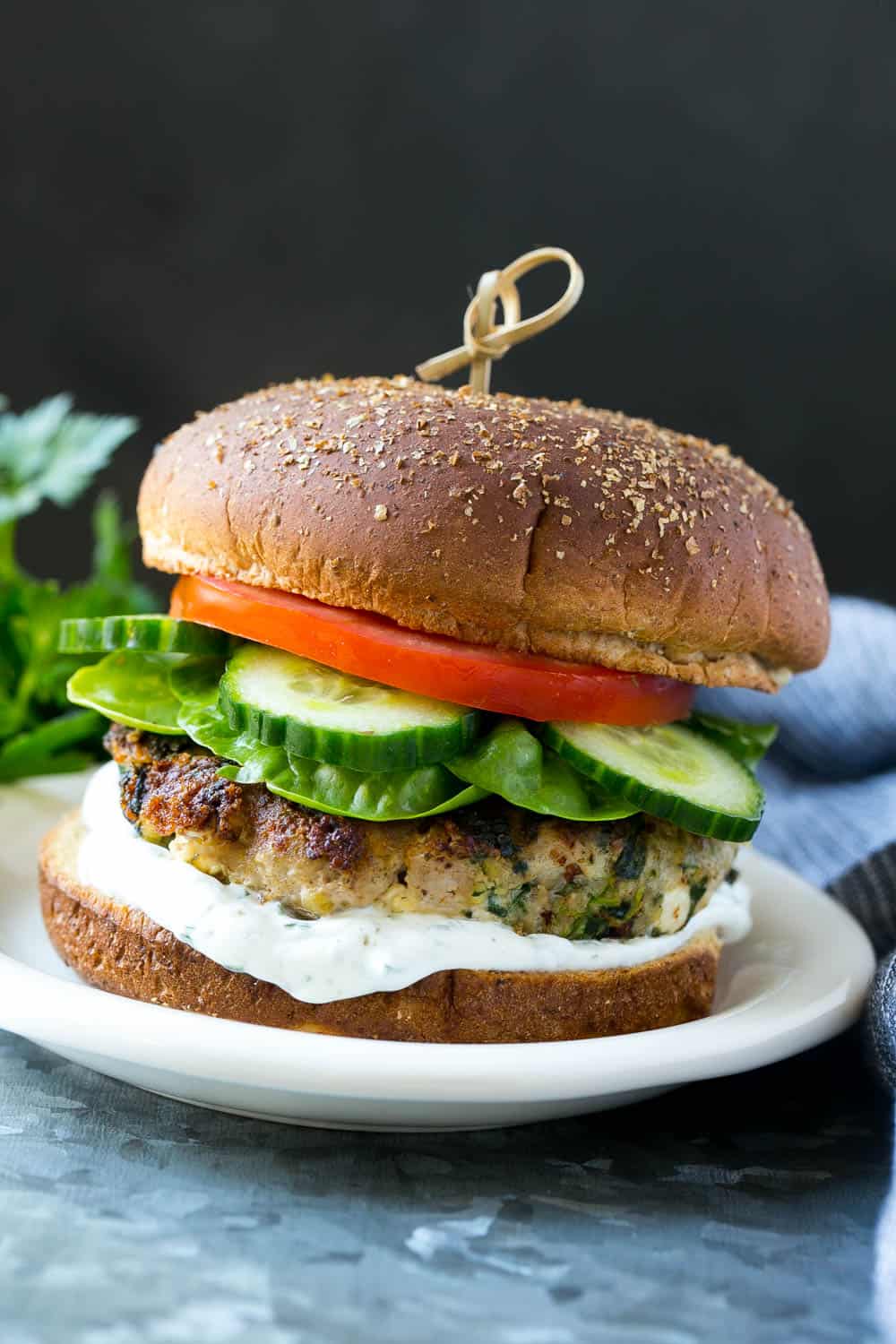 Air-Fryer Spinach Feta Turkey Burgers