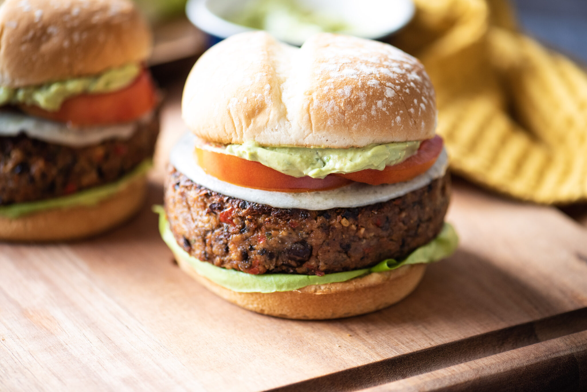 Bean Burgers with Spicy Guacamole