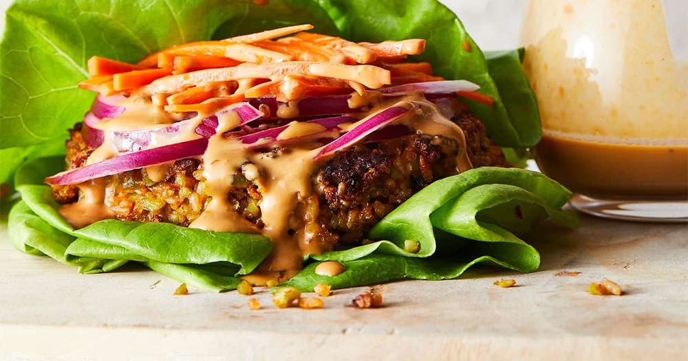Edamame Lettuce Wrap Burgers