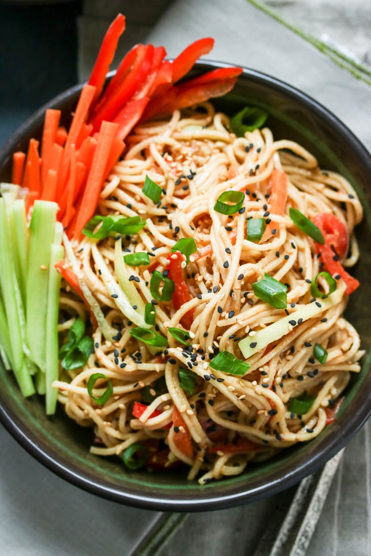 Summer Vegetable Sesame Noodles