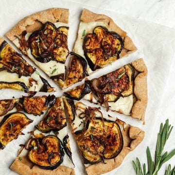 Vegan Pesto Pizza with Eggplant