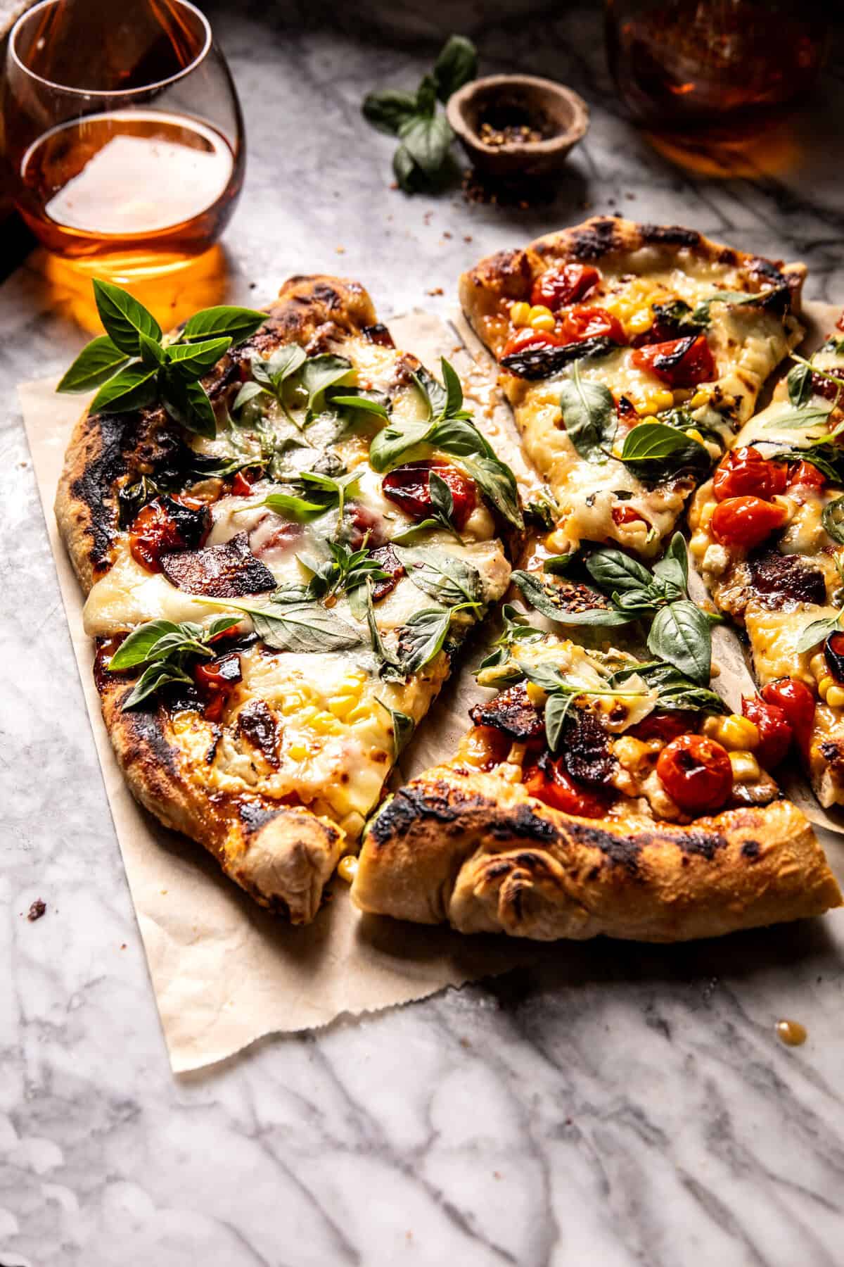 Goat Cheese Pizza with Tomato and Mint